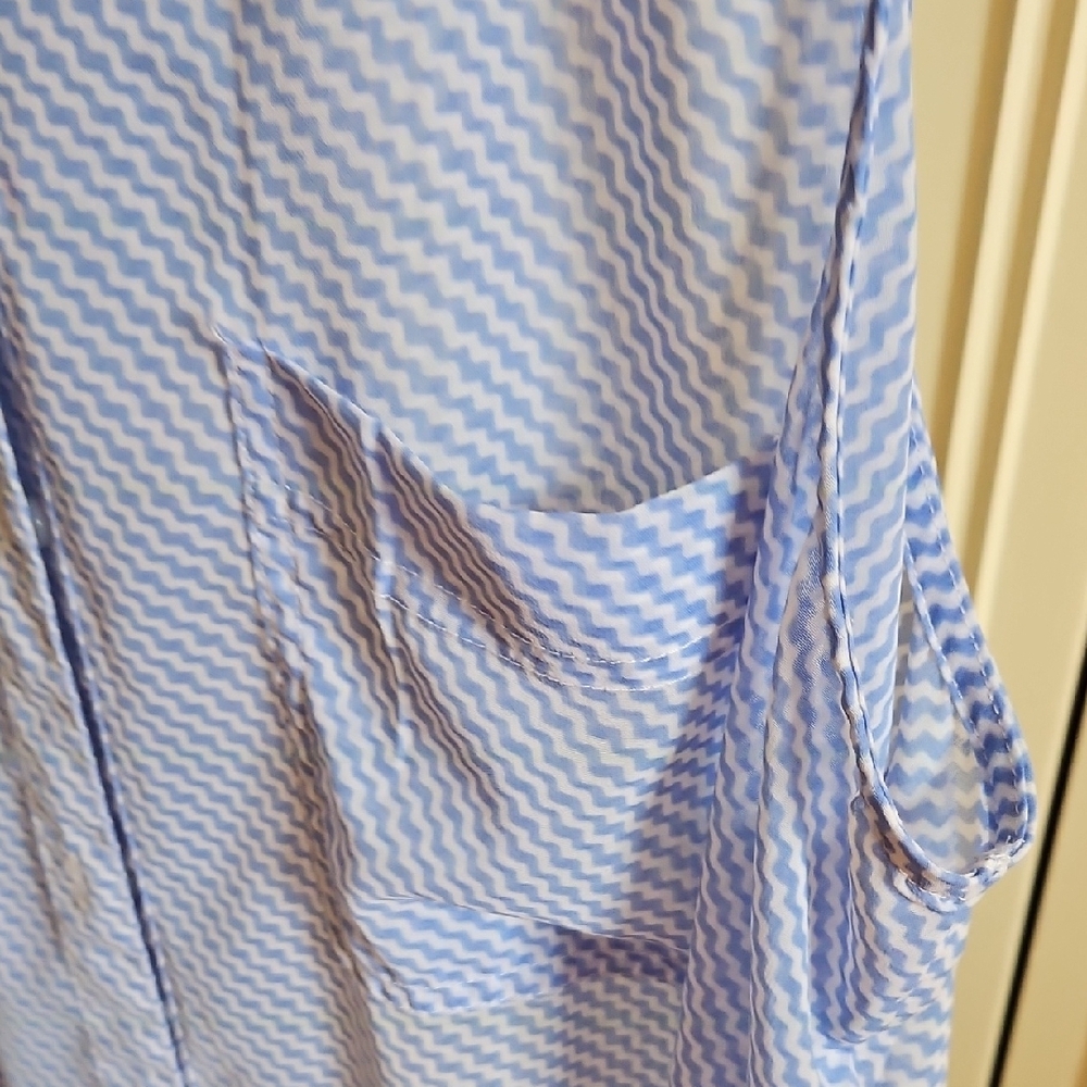 Blue Striped Sleeveless Women's Top - Picture 6 of 6